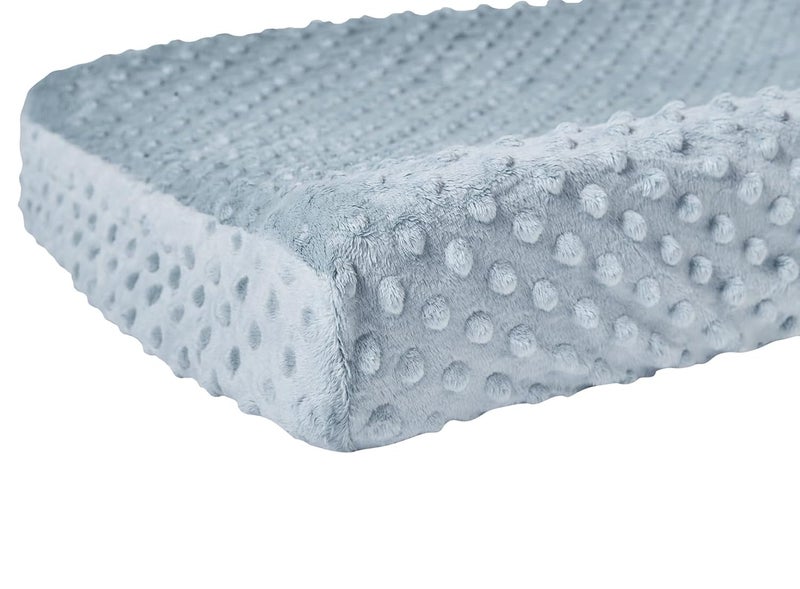 DONOMILO Changing Pad Cover Super Soft Dots Skin-Friendly Breathable Wipeable Changing Table Sheets for Baby Boy and Baby Girl (Cloud Blue) - Image 3